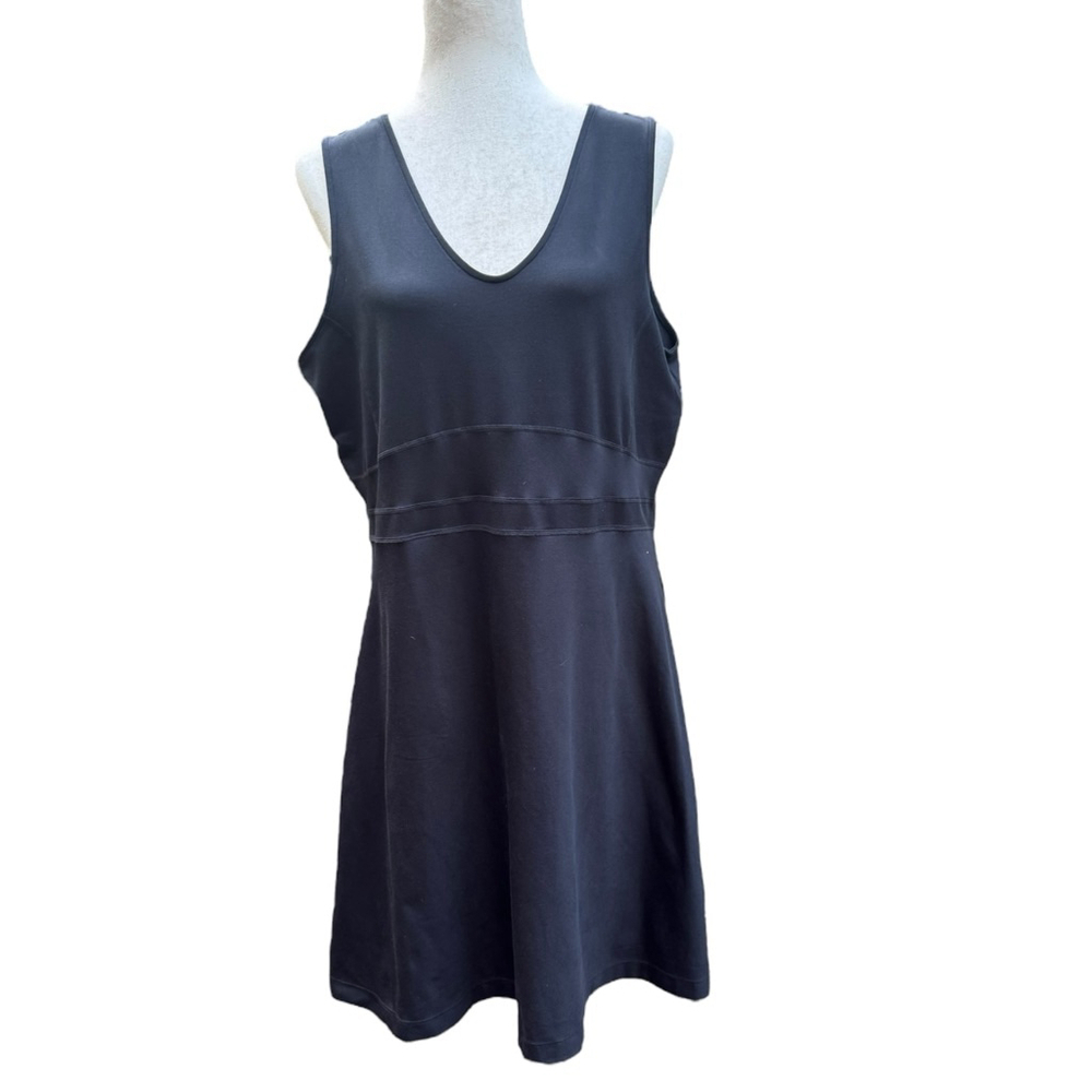 Title Nine Dream V Neck Dress XL Black Travel Athletic Fit Flare Casual Comfy - Picture 4 of 12